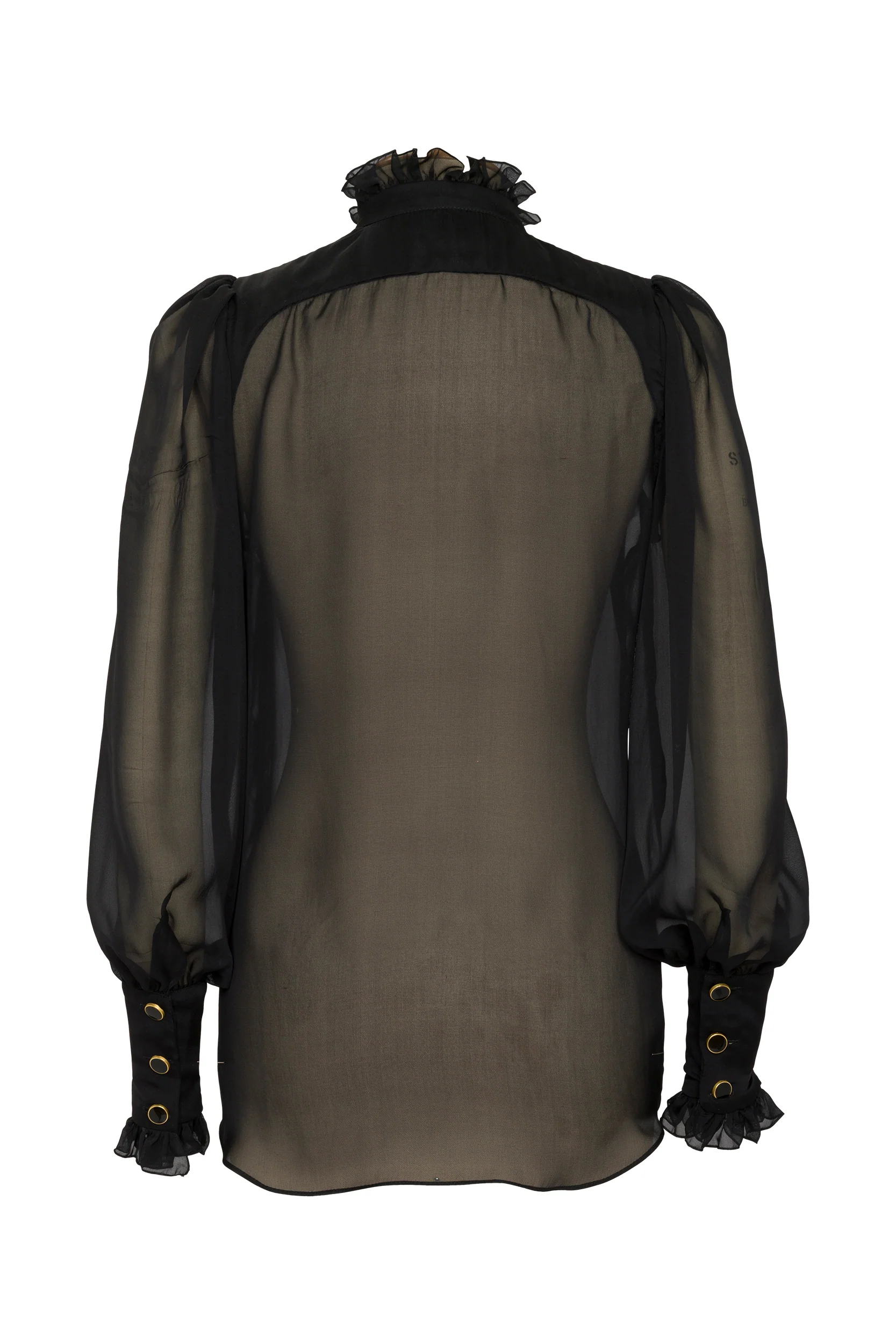 BLACK CHIFFON SHIRT - Image 6
