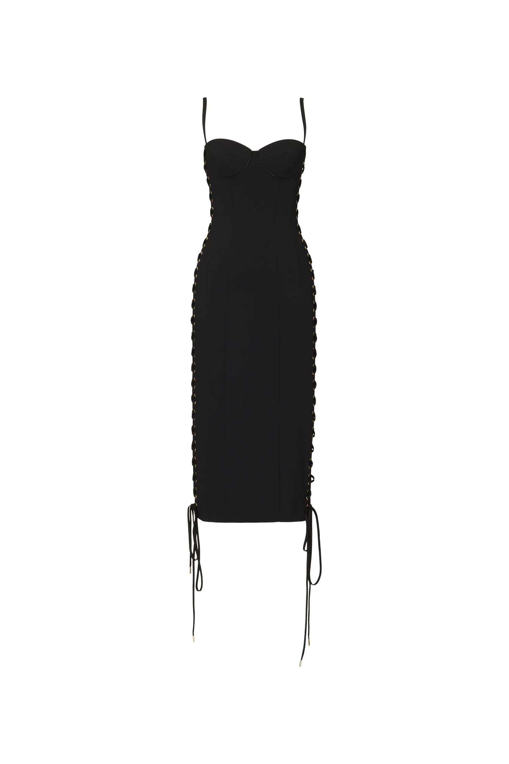 BLACK LACE UP CORSET DRESS - Image 5