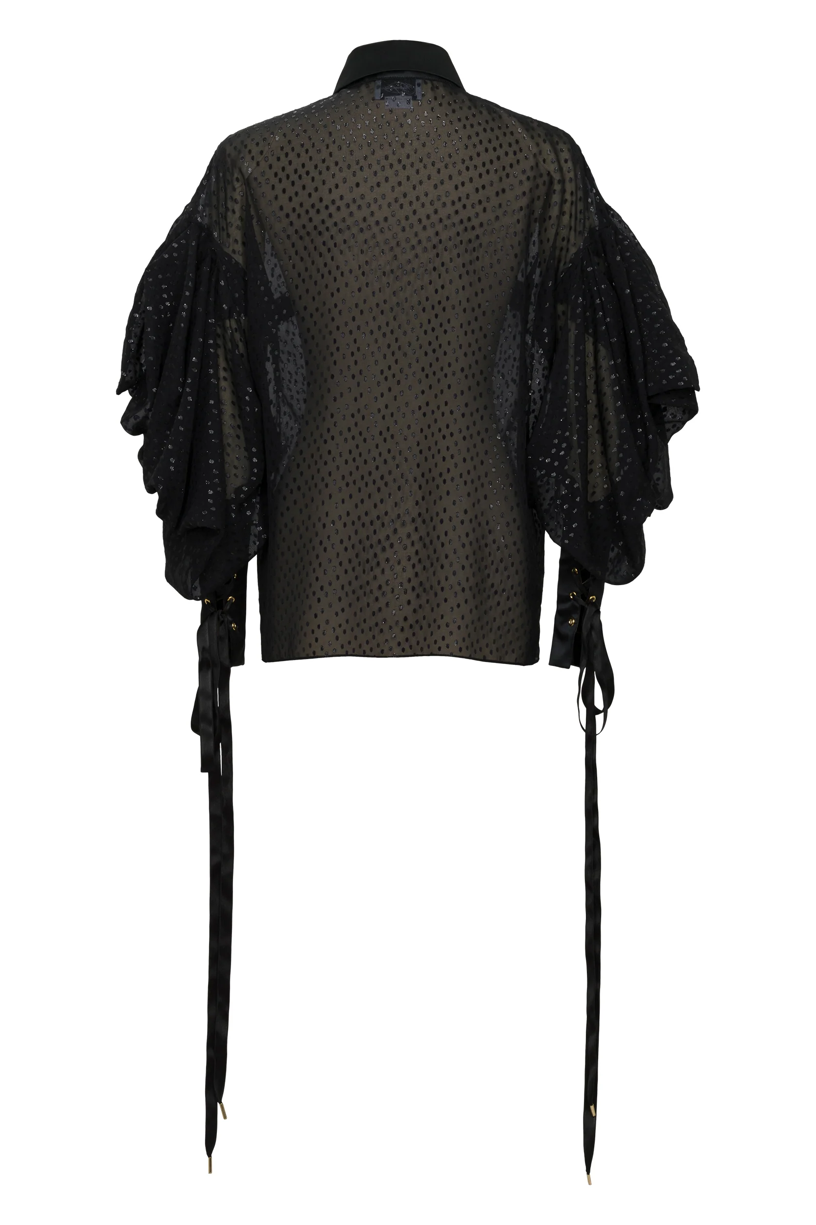 BLACK SHIRT IN DAMIER FABRIC - Image 6