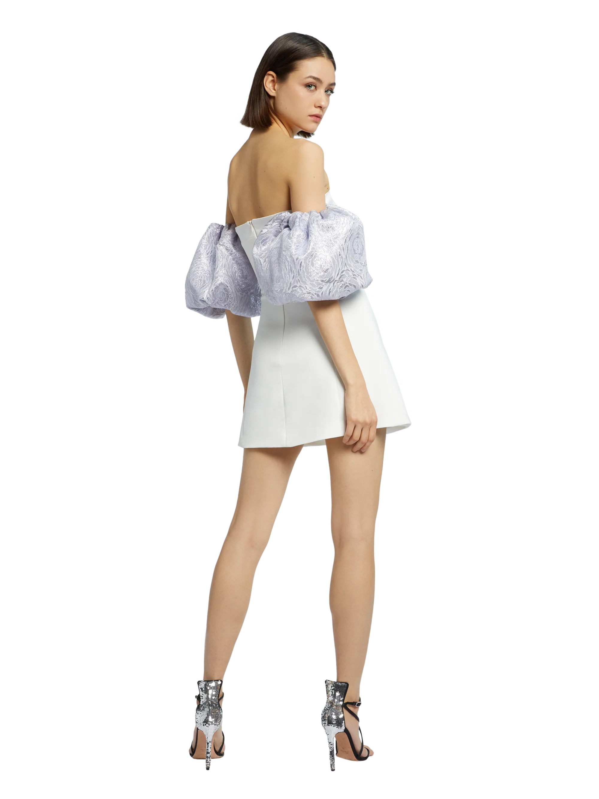 FLARED MINI DRESS WITH BALOON SLEEVES - Image 5
