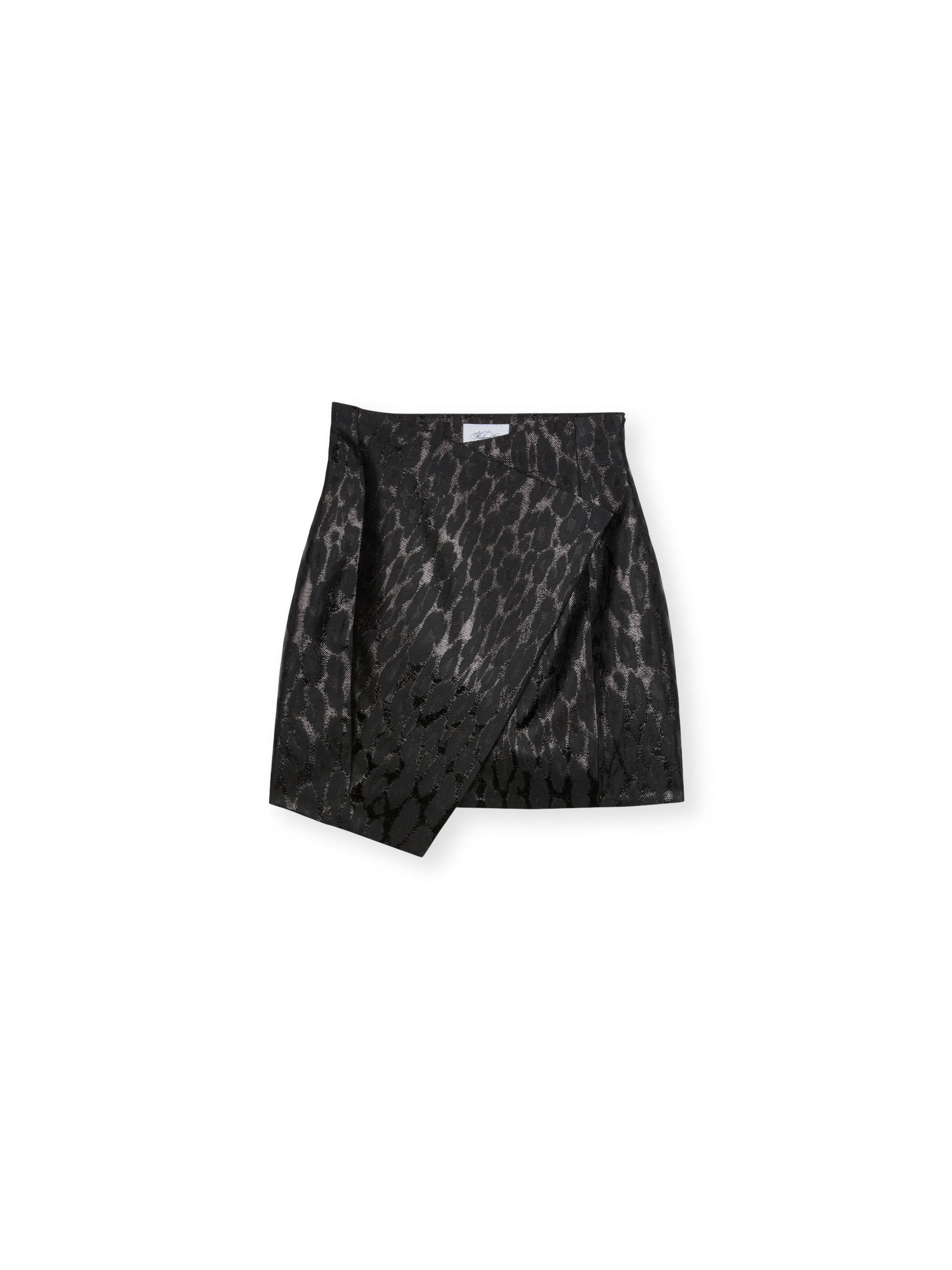 High waist mini skirt in jacquard lamè - Image 5