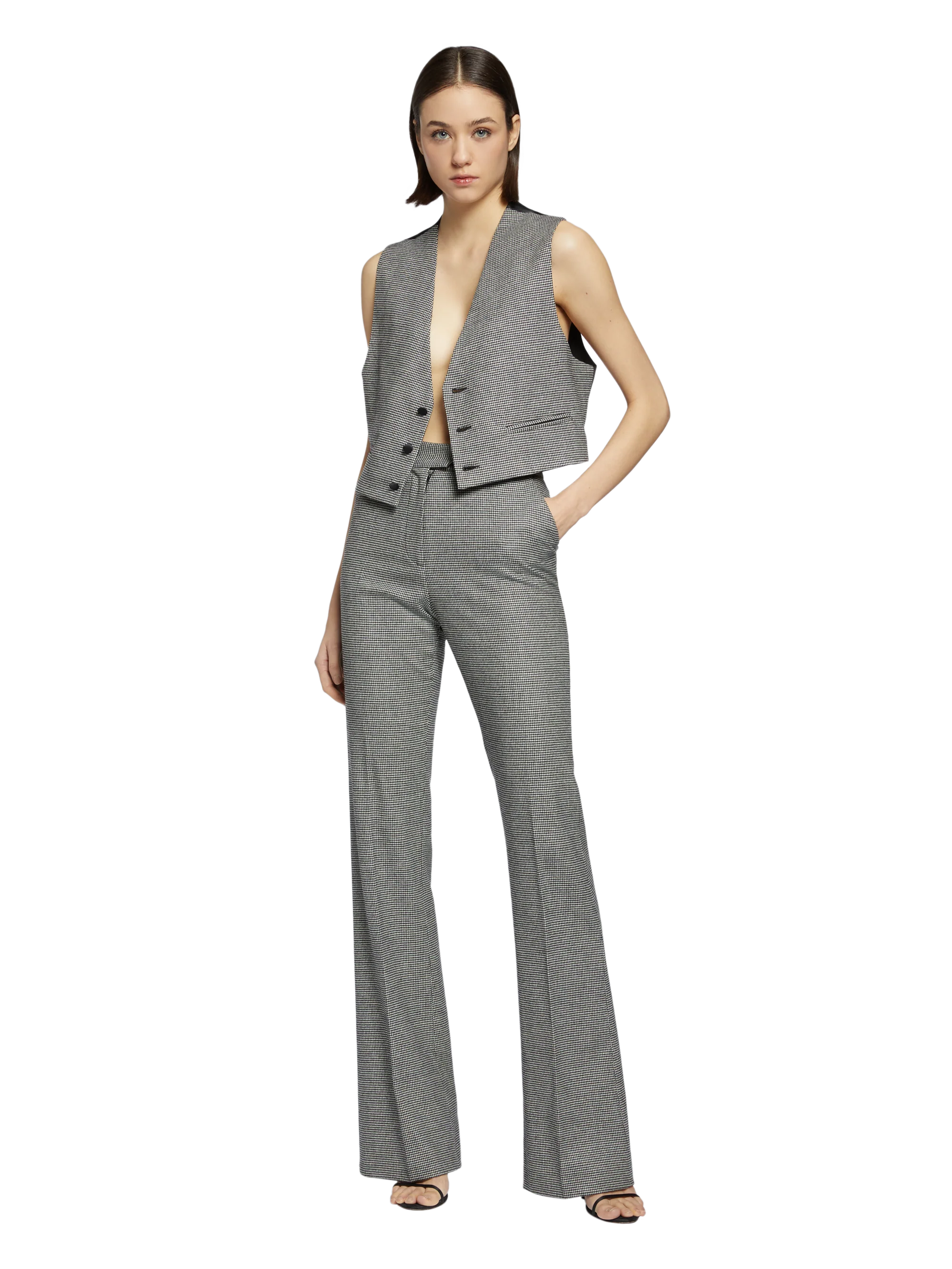 PIED DE POULE FLARE PANTS - Image 5