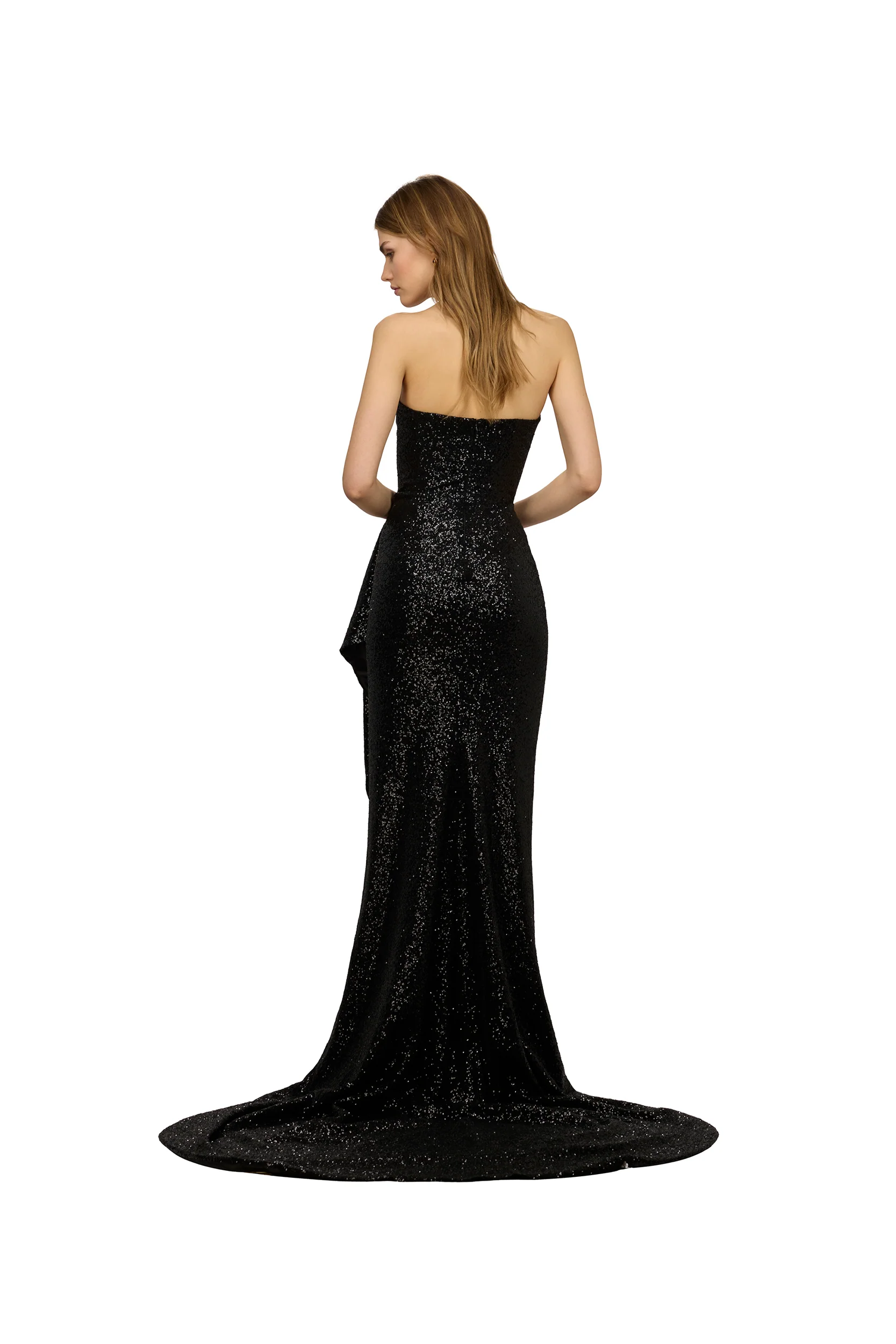 LONG BLACK SEQUIN DRESS - Image 4
