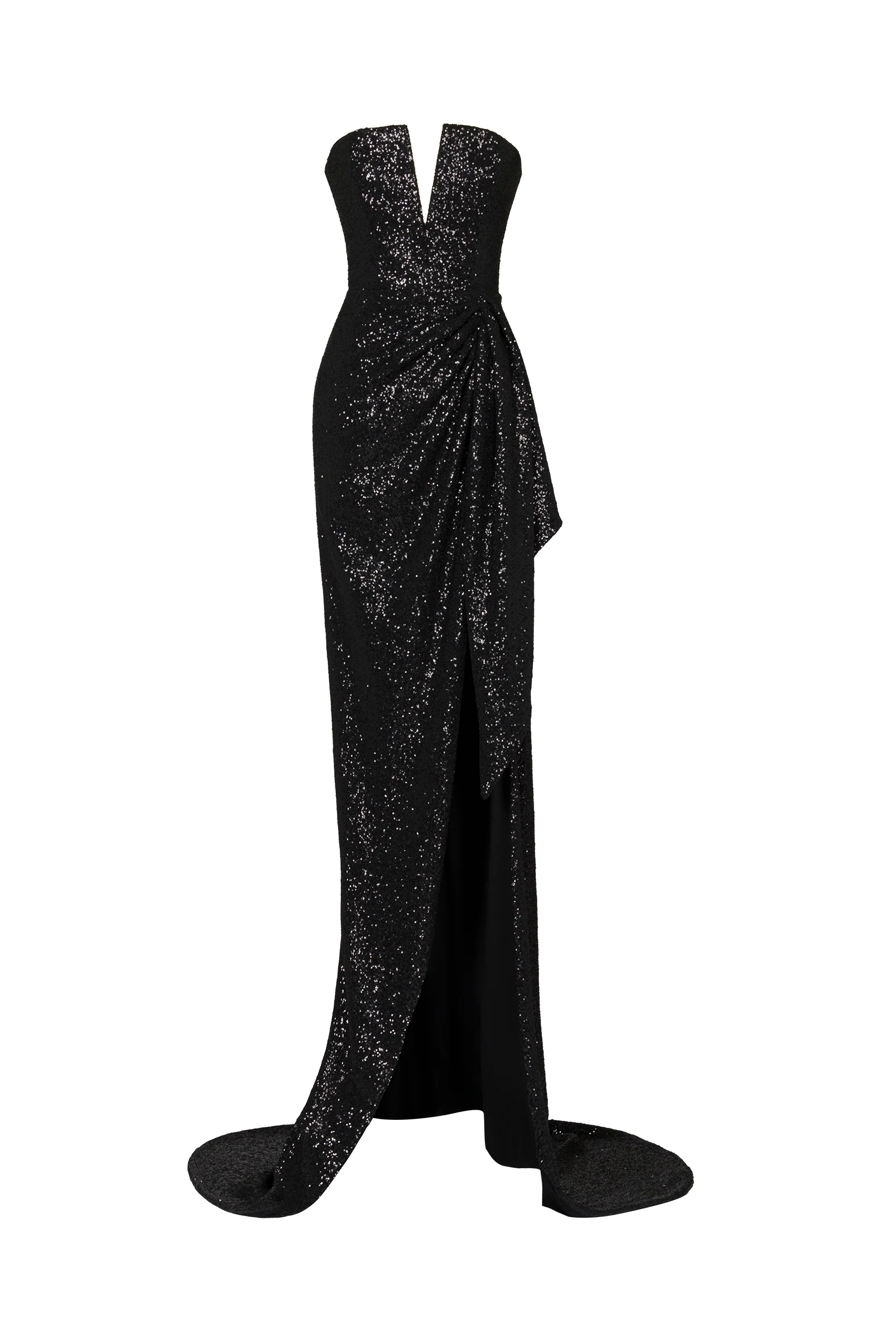 LONG BLACK SEQUIN DRESS - Image 5