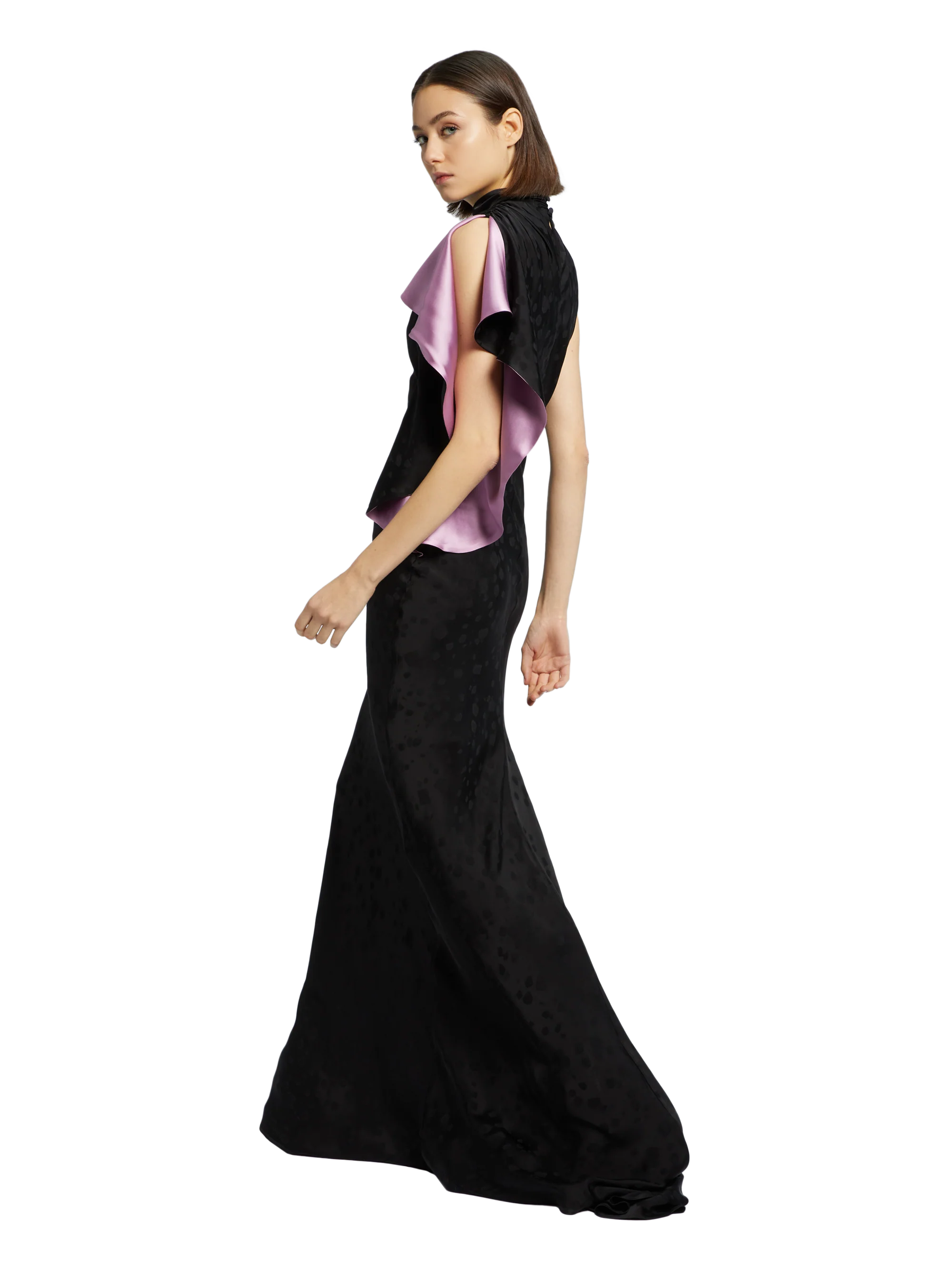 LONG DRESS WITH RUFFLED SHOULDER - Image 5