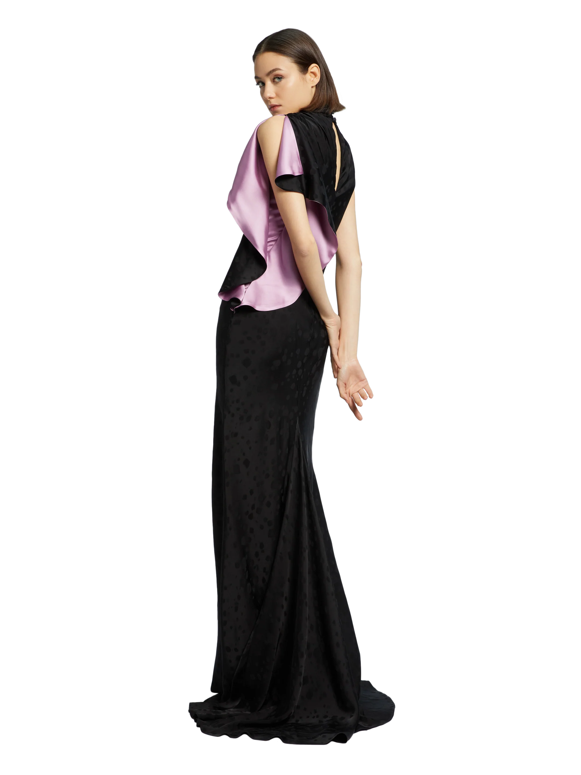 LONG DRESS WITH RUFFLED SHOULDER - Image 6