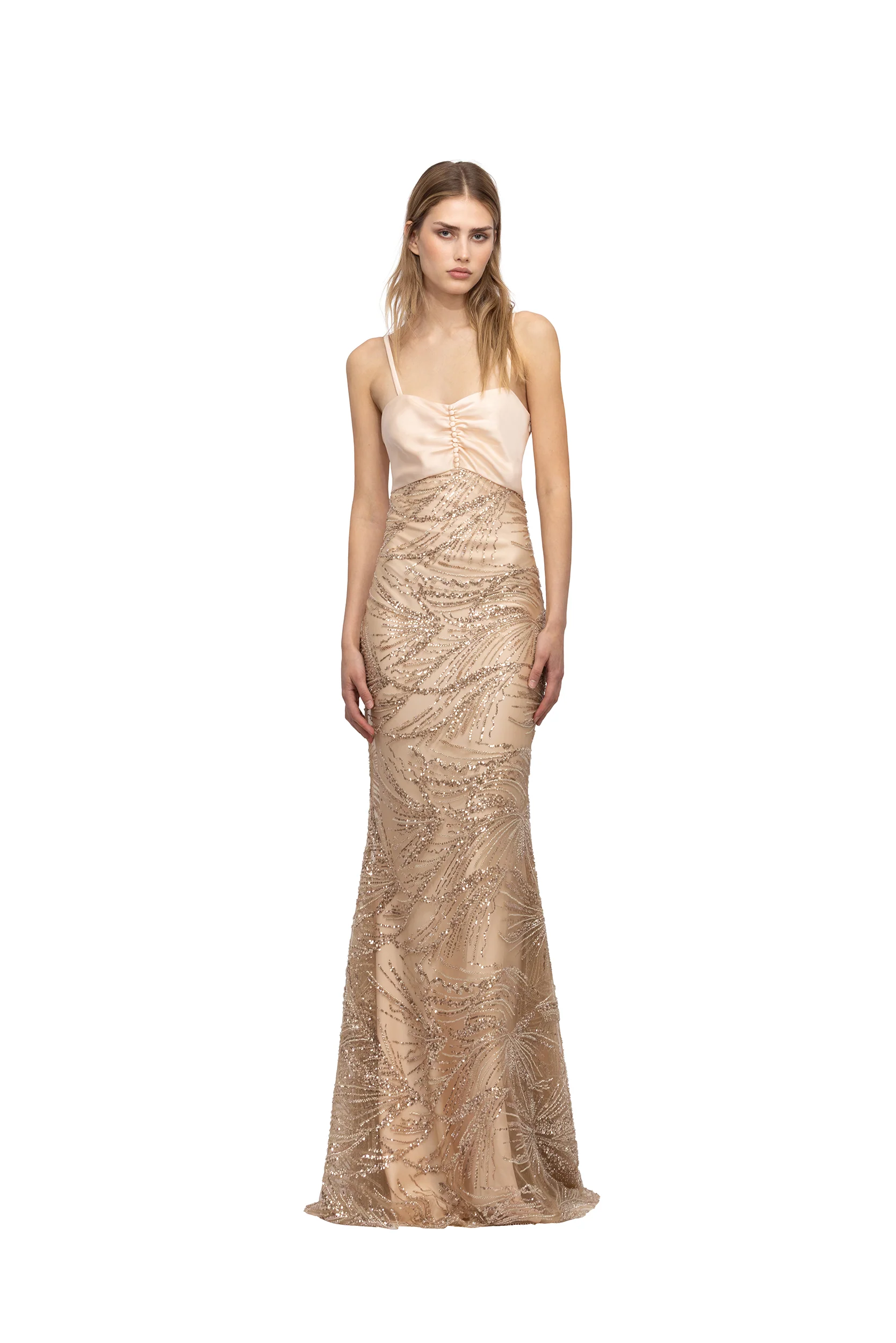 LONG SLIP DRESS WITH BEADS - Image 3