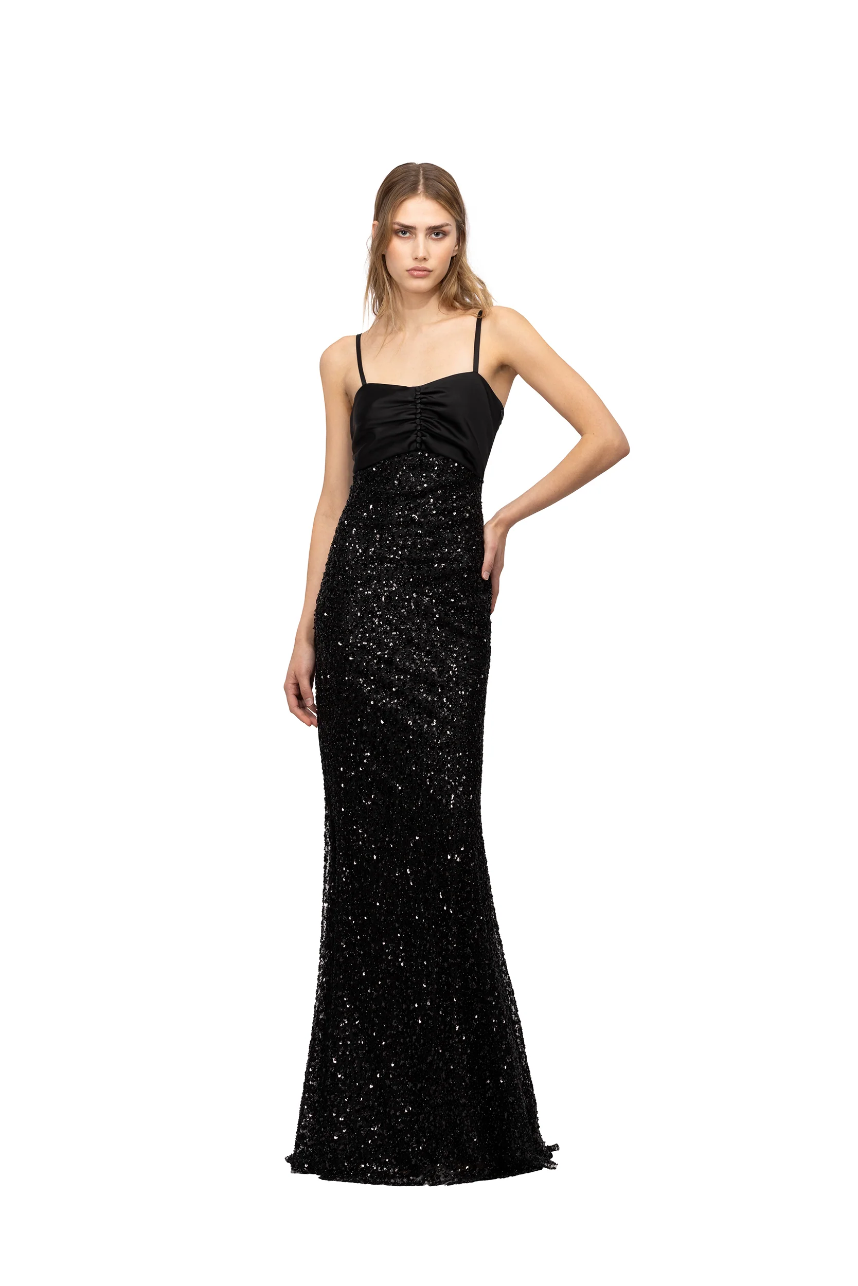 LONG SLIP DRESS WITH BEADS - Image 3