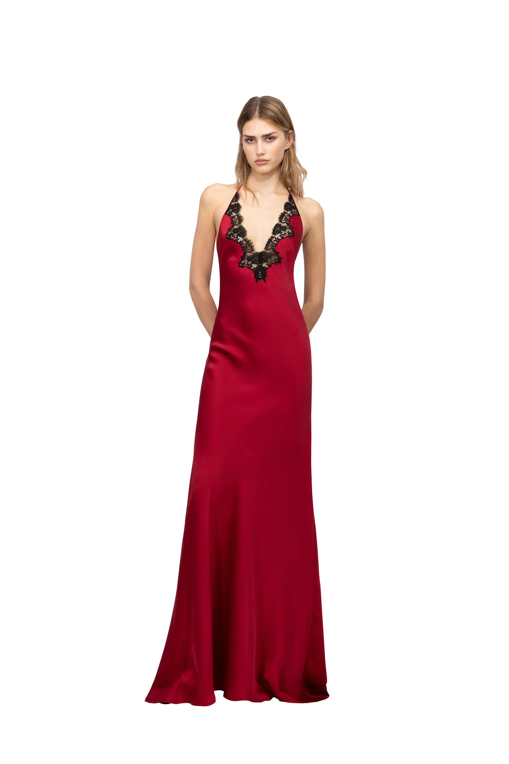 LONG SLIP DRESS WITH LACE - Image 3