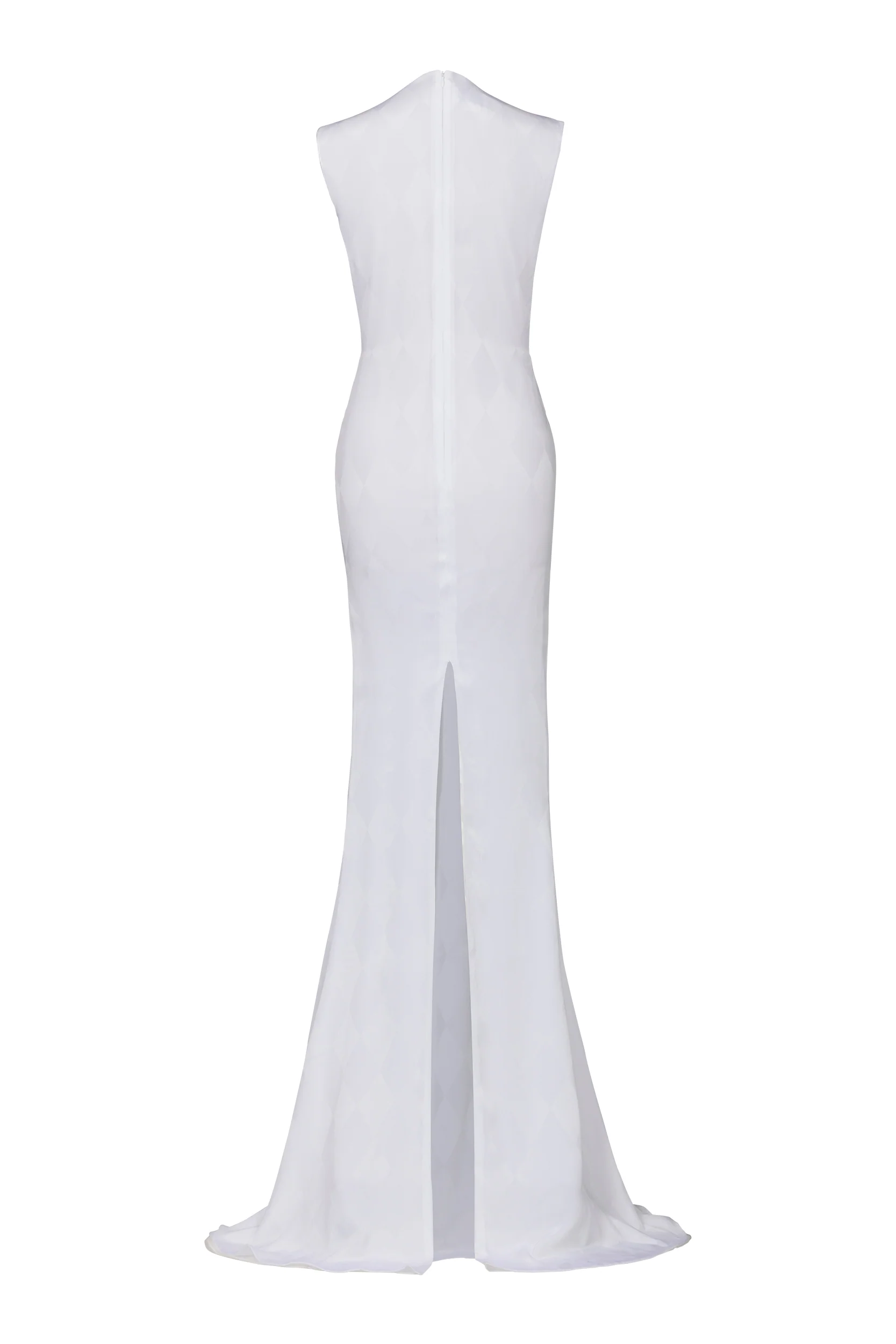LONG WHITE DAMIER DRESS - Image 6