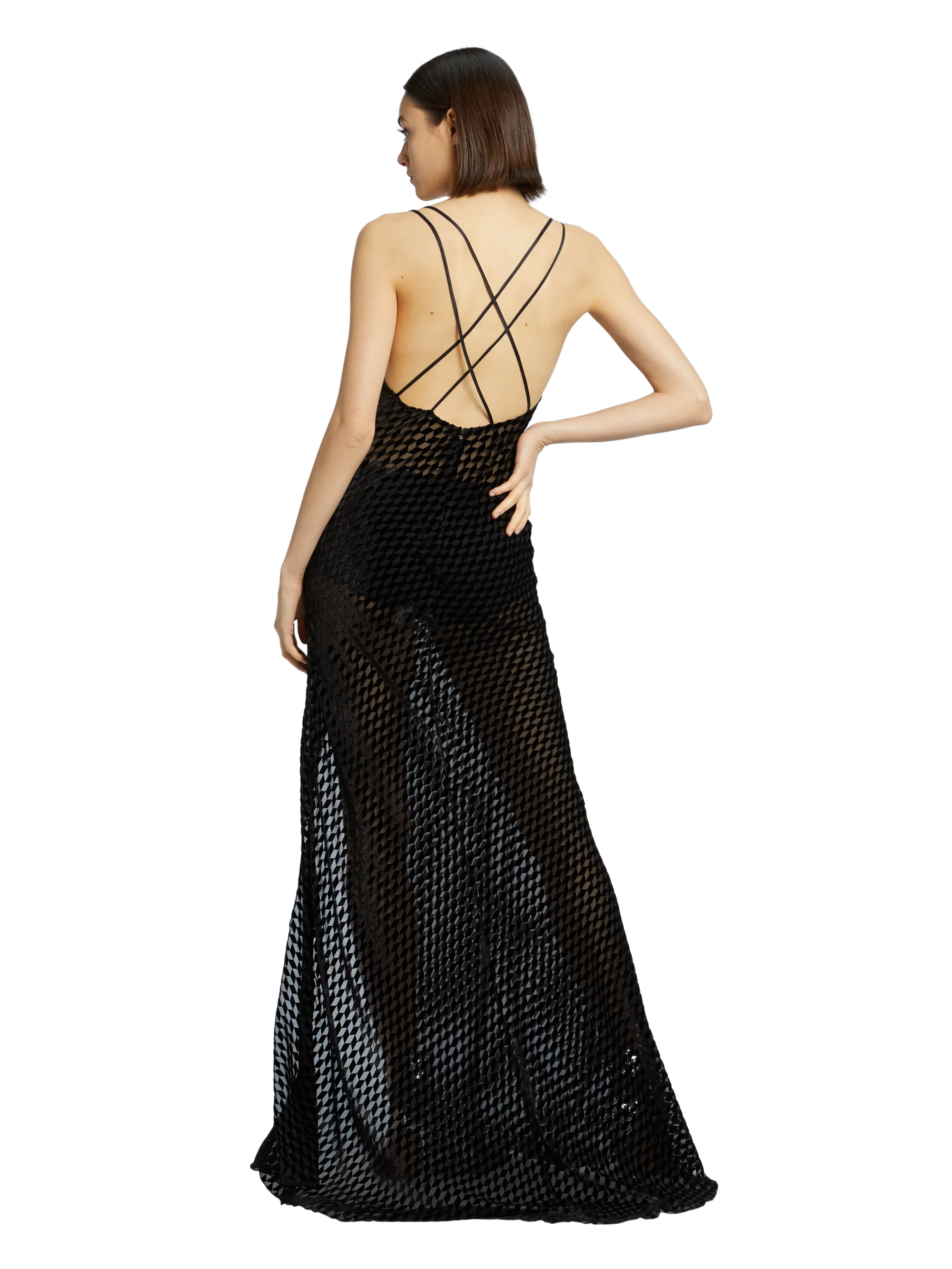 LONG DRESS IN DEVORE' VELVET - Image 6