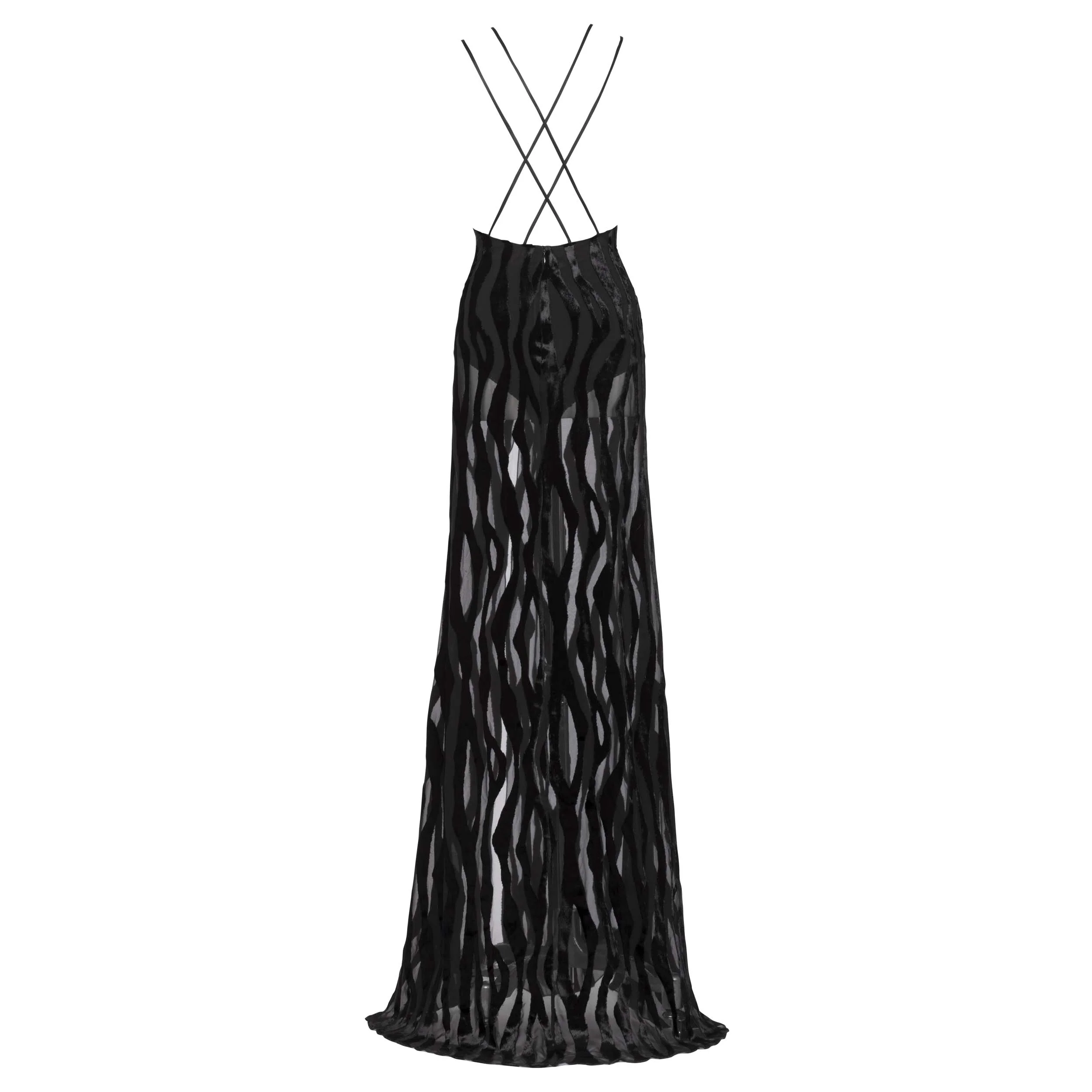 LONG DRESS IN DEVORE' VELVET - Image 6