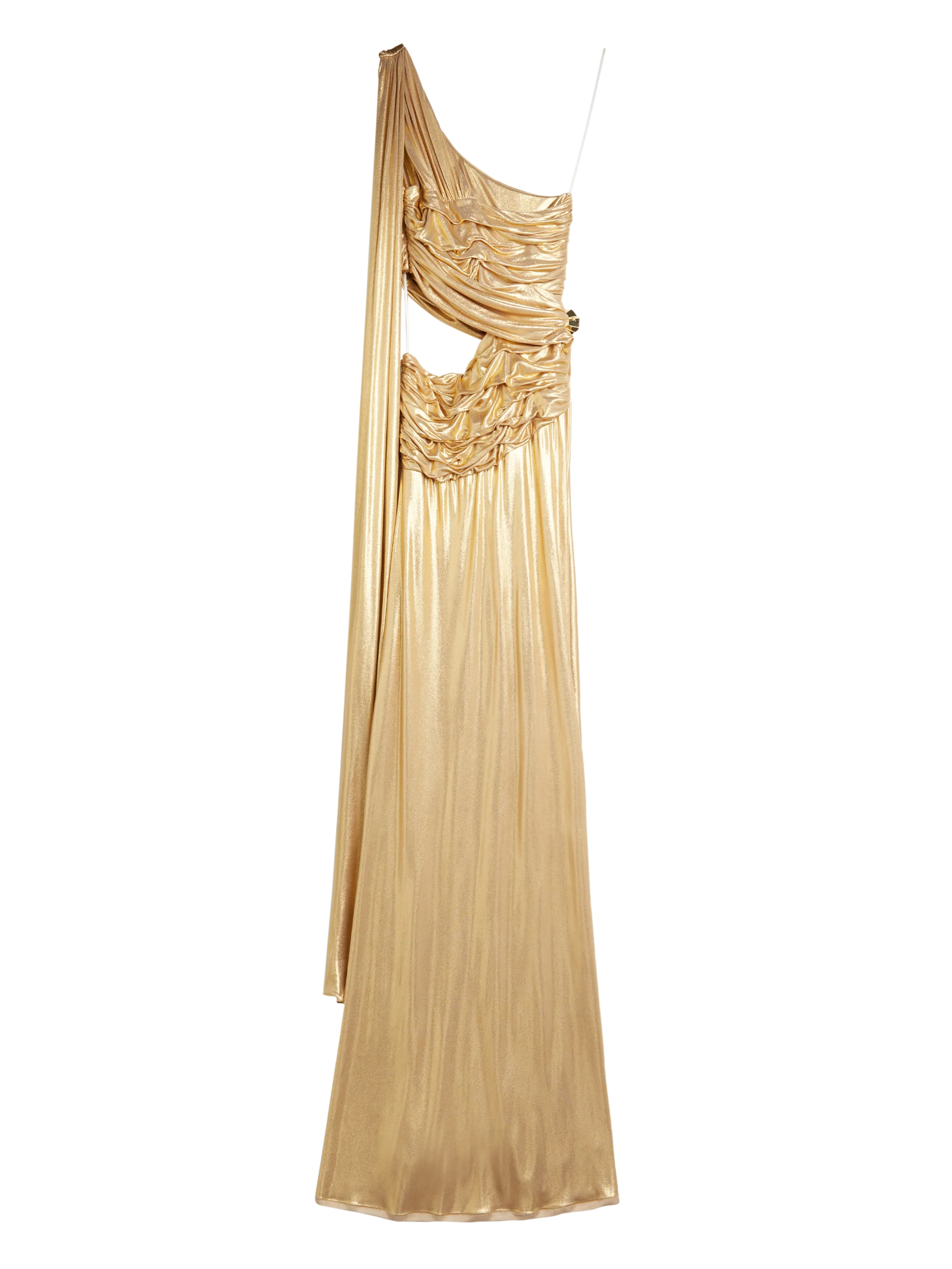 ONE SHOULDER DRAPED LONG DRESS - Image 4