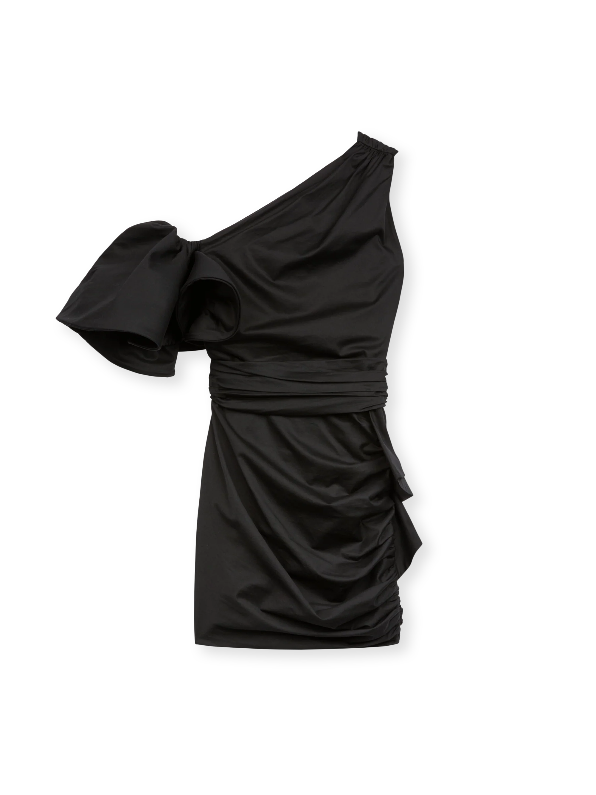 ONE SHOULDER MINI DRESS IN POPELINE - Image 3