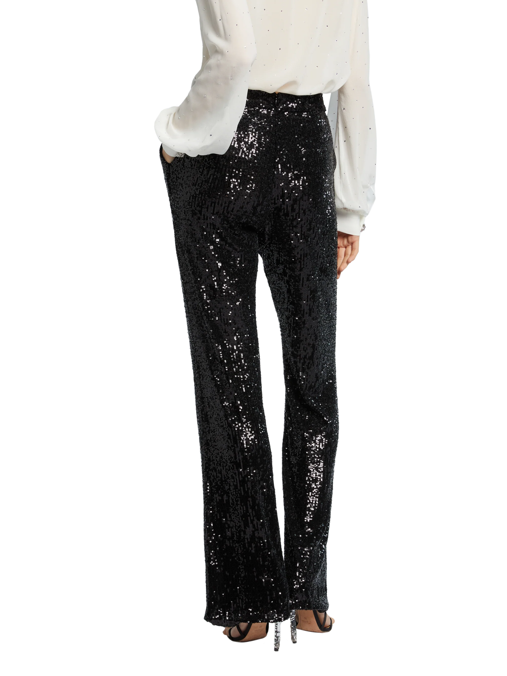 SEQUINS FLARE TROUSERS - Image 5