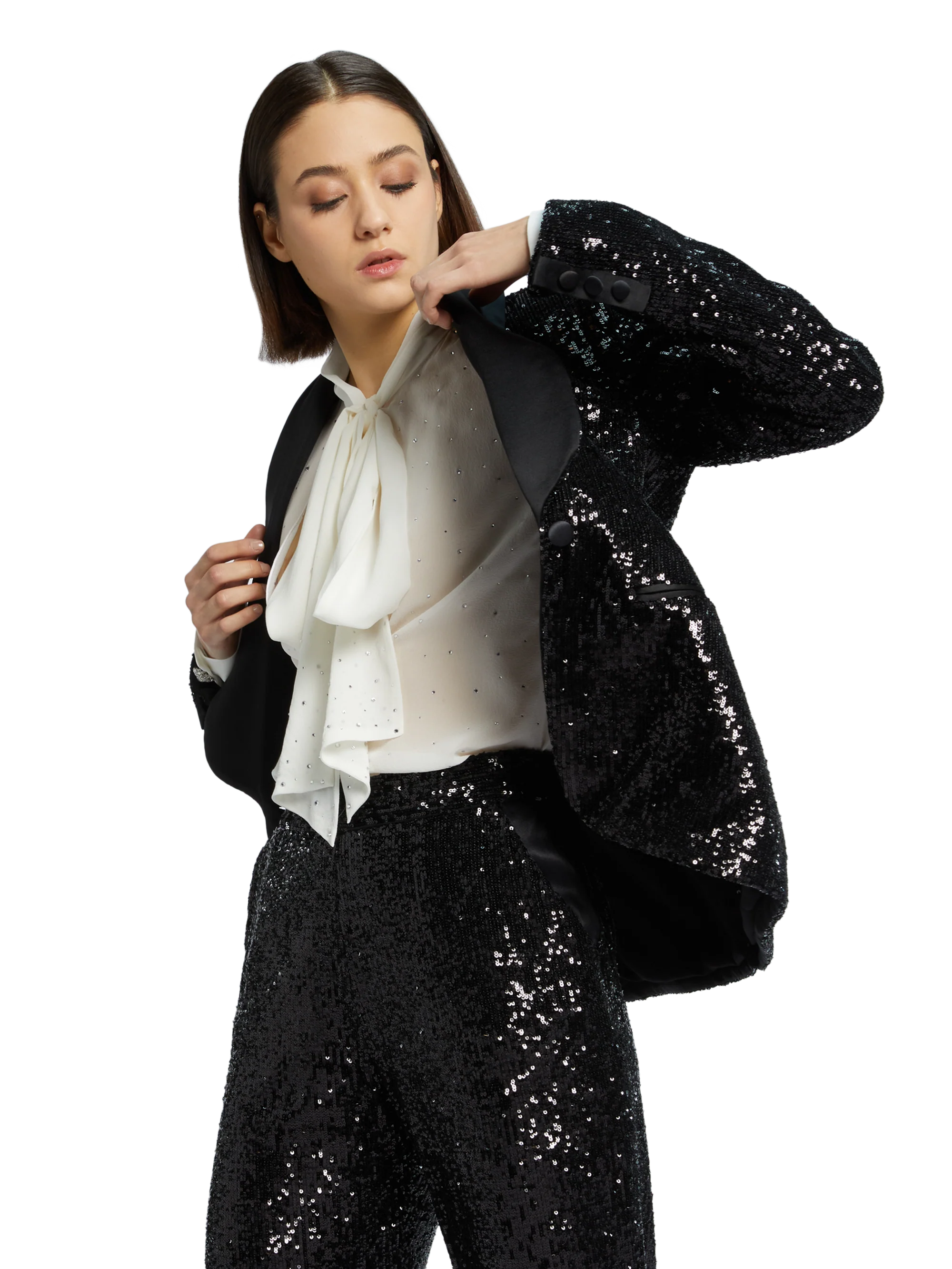 SEQUINS SMOKING BLAZER - Image 5