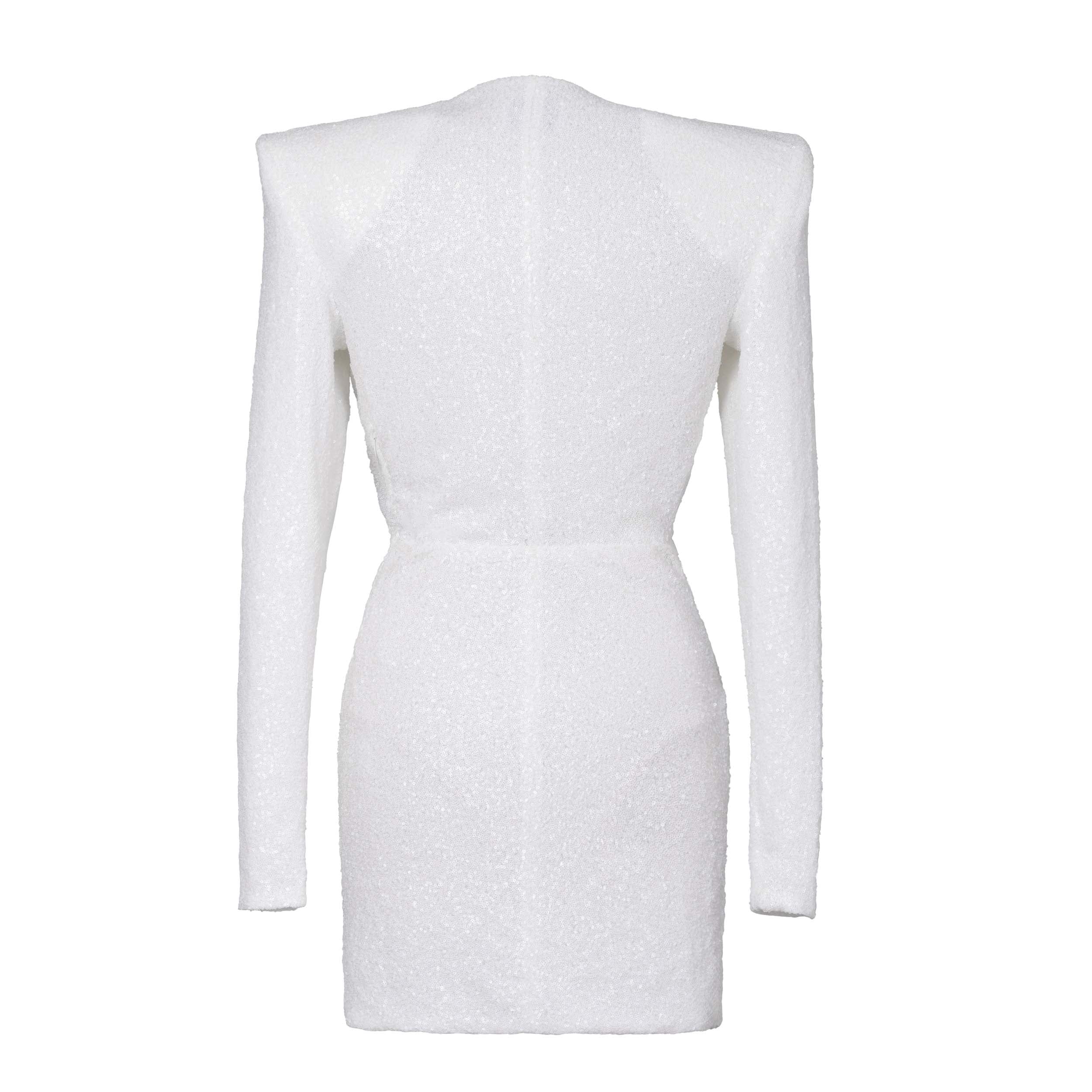 WHITE SEQUIN MINI DRESS - Image 6